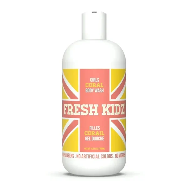 Pure Kids Shower Gel for Kids & Teens - Gentle Cleaner - Girls "Coral", 16.9 Fluid Ounces