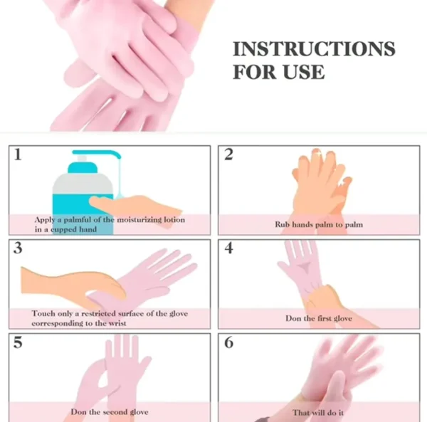 Silicone Moisturizing Gloves Women's Hand Care, Anti-Slip Moisturizer Gloves