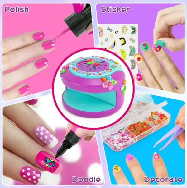 Kids Nail Kit with Blower & Art Accessories