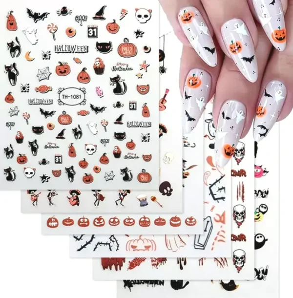 Halloween Luminous Nail Art Decals Set