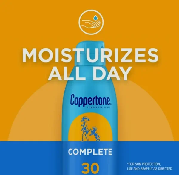 Coppertone's SPF 30 Sunscreen Spray, Non-Greasy, Waterproof, 5.5 Oz