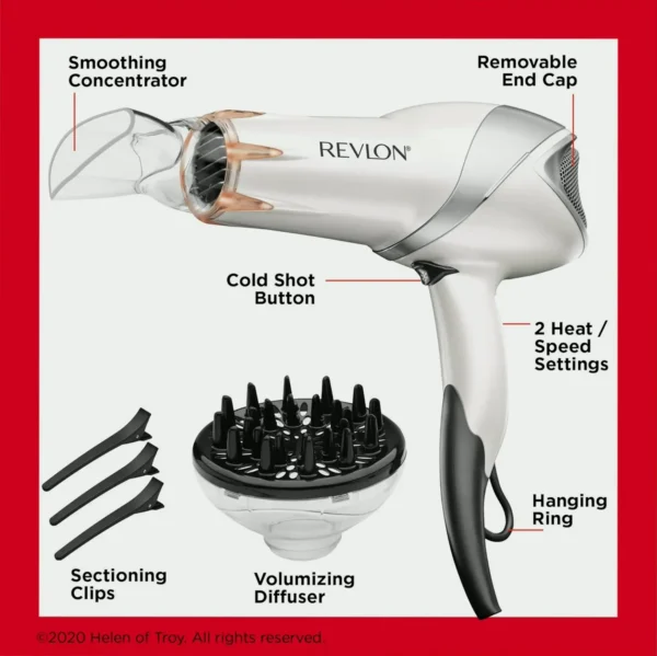 Revlon IR Hair Dryer 1875W  (White)