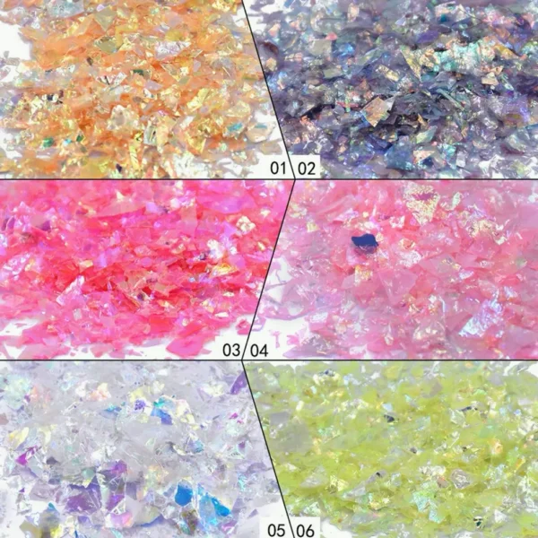 Nail Art Shimmer Foil Slices Variety