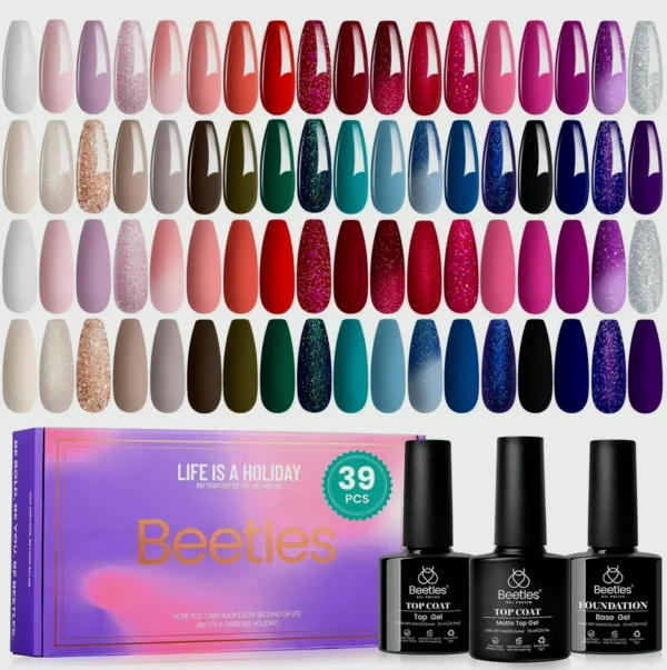 Reflective Spring Gel Polish Set - 36 Shades + Base Coat