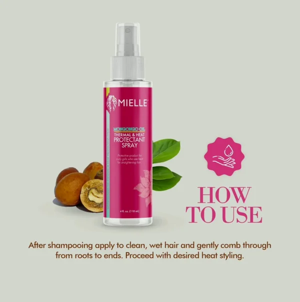 Mielle Mongogo Oil Heat Protection Spray, Safe for Any Hair Types