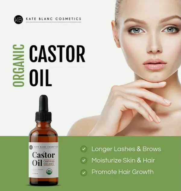 Castor Serum (2oz) - USDA Certified, 100% Pure, Hexane Free