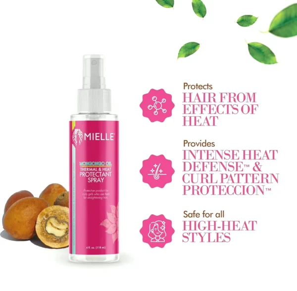 Mielle Mongogo Oil Heat Protection Spray, Safe for Any Hair Types