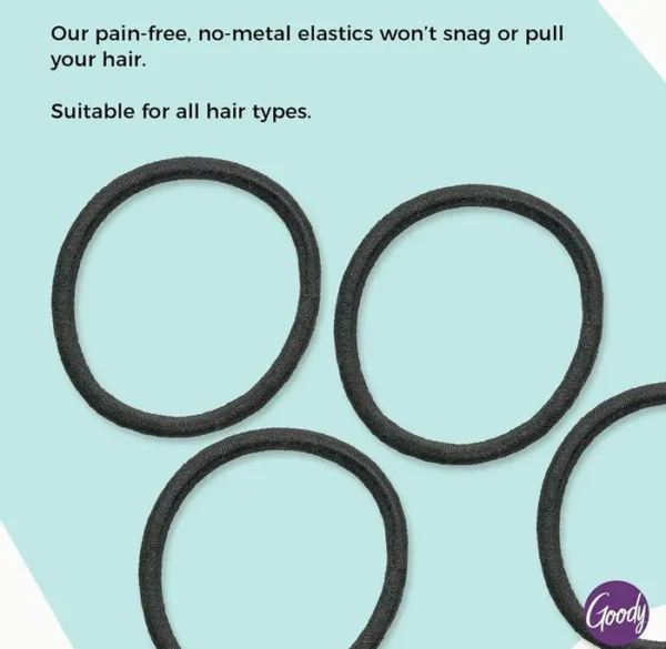 Goodie Ouchless Elastic - 30 Pack, Dark - 4MM Regular Hair