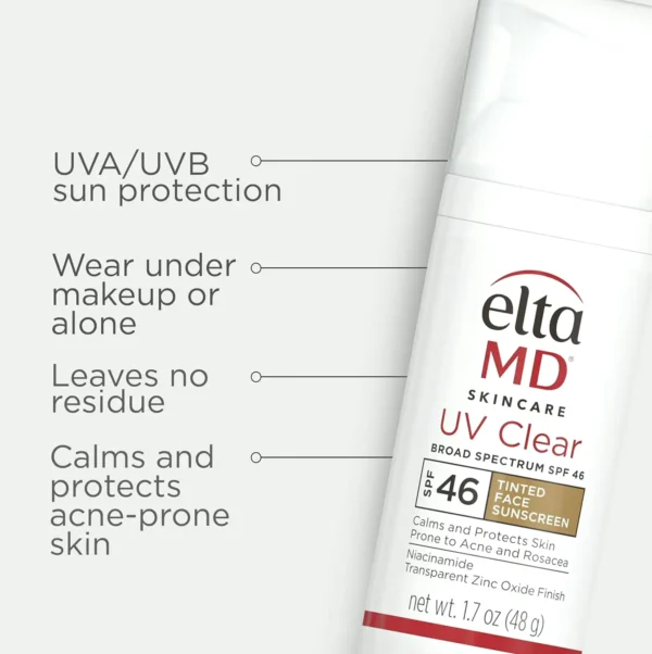 Elta MD UV Clear Tint Face Sunscreen, Oil-Free Sun Protection 1.7 oz