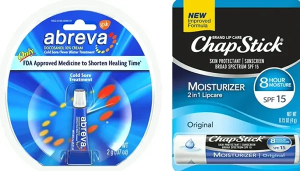 Abreva's Cold Sore Treatment with ChapStick's Moisturizer Combo Pack