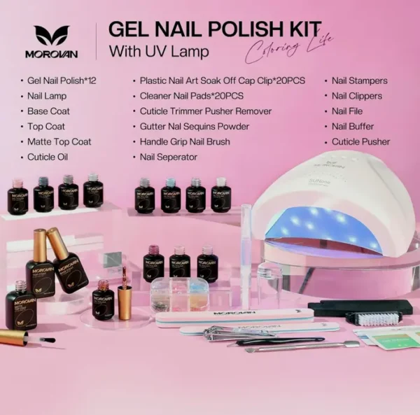 Expert Nail Lacquer Kit: Variety Including U V/LED and Accessories