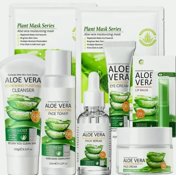 Aloe Vera Face Care Set, 8-Piece Pack