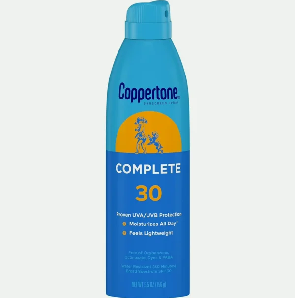 Coppertone's SPF 30 Sunscreen Spray, Non-Greasy, Waterproof, 5.5 Oz