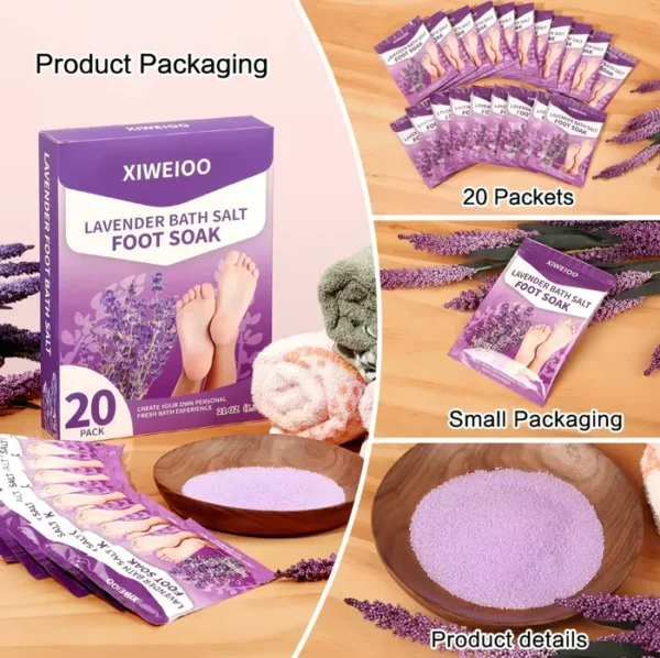 Foot Soak Salts with Lavender for Pedicure