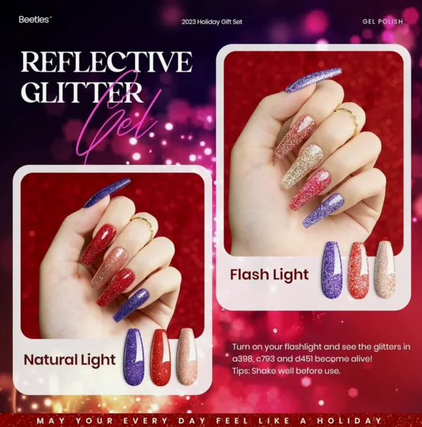 Reflective Spring Gel Polish Set - 36 Shades + Base Coat