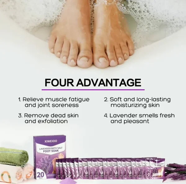 Foot Soak Salts with Lavender for Pedicure