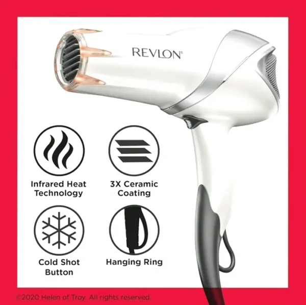 Revlon IR Hair Dryer 1875W  (White)